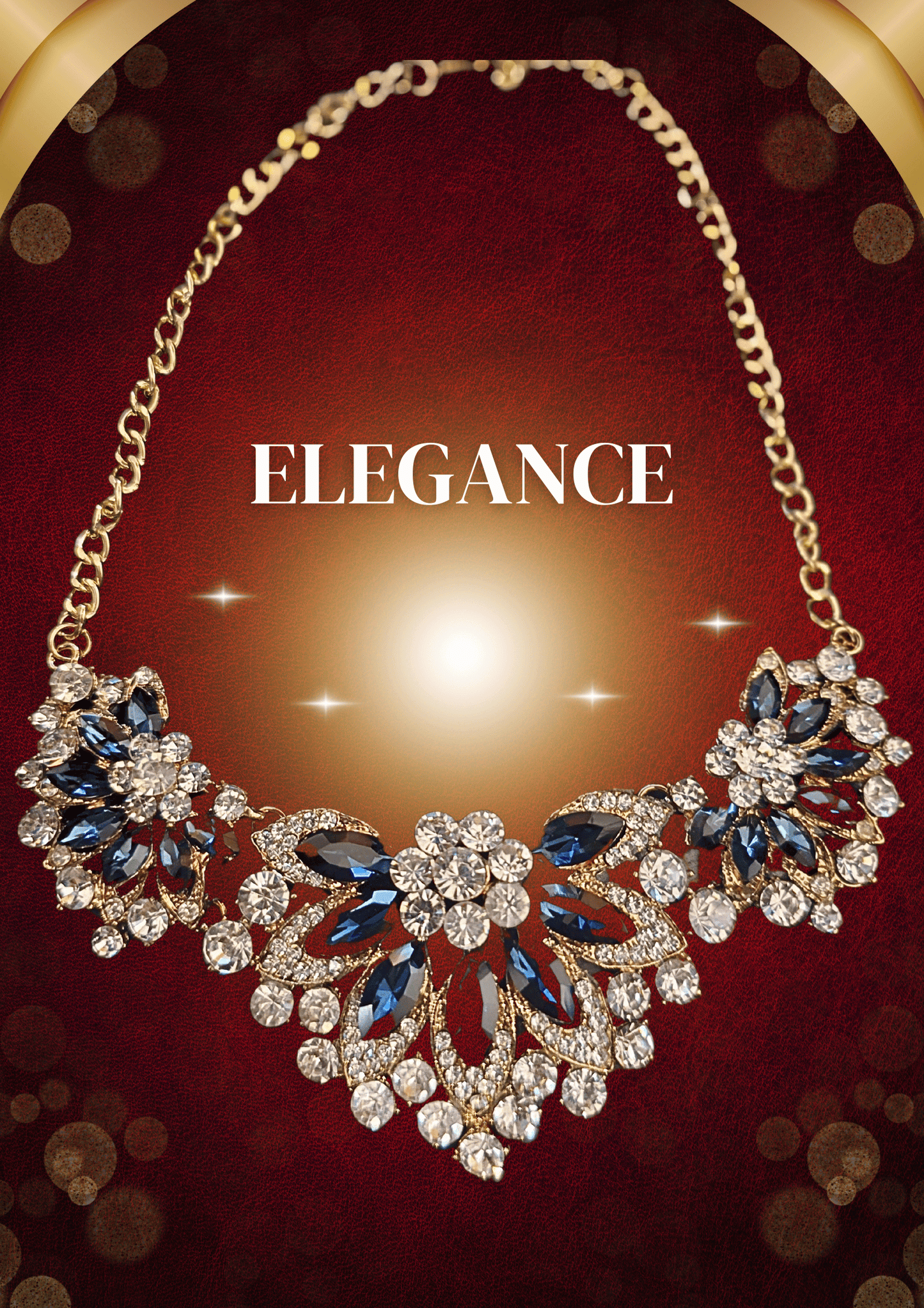 RHINESTONE CRYSTAL NECKLACE - BLUE